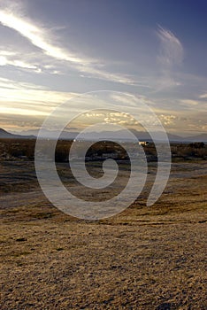 Distant desert traffic