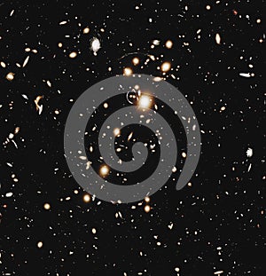 Distant galaxies, Abell 1703. Elements of this image furnished by NASA. Retouched image