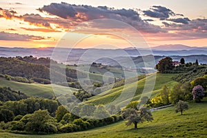 Distant Landscape Sunset