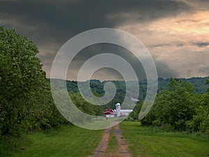 Distant hugh tornado forming photo