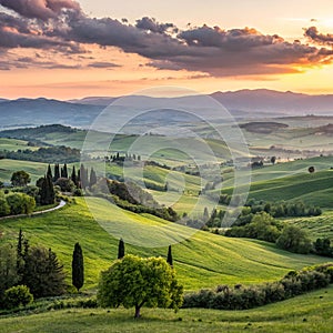 Distant Landscape Sunset