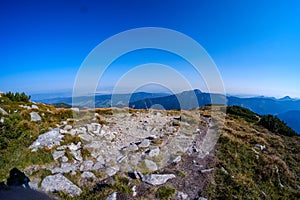 Distant mountain cores in slovakia Tatra mountain trails