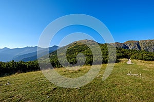 Distant mountain cores in slovakia Tatra mountain trails