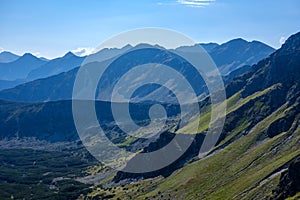 Distant mountain cores in slovakia Tatra mountain trails