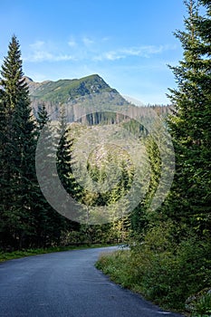 Distant mountain cores in slovakia Tatra mountain trails