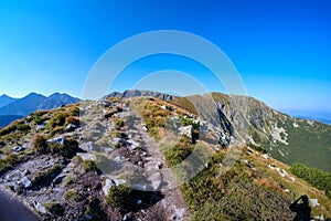 Distant mountain cores in slovakia Tatra mountain trails