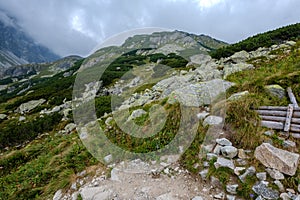 Distant mountain cores in slovakia Tatra mountain trails