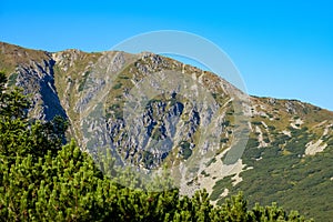 Distant mountain cores in slovakia Tatra mountain trails