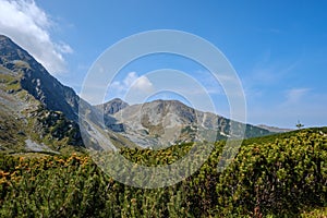 Distant mountain cores in slovakia Tatra mountain trails