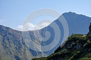 Distant mountain cores in slovakia Tatra mountain trails