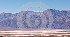 A distant mountain range in the desert