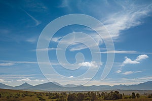 A distant mountain range in South Africa