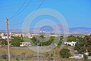 A Distant Passenger Plane Vueling Airlines Flying Low