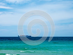 A distant ship in the Atlantic Ocean, Florida