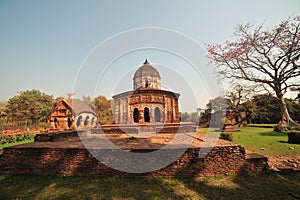 Distant shot of the Bishnupur Terracota temples located in West Bengal, India photo