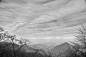 Distant skyline of Fanjing Mountain