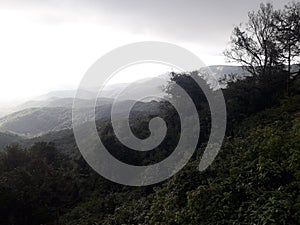 Distant Sunshine over Amboli hills in Sahyadri mountain range