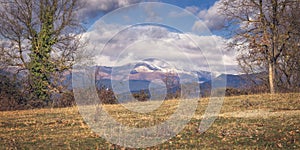 Distant View of the Canigou Mountain