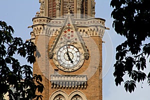 Distant view of a clock tower