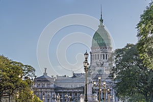 Distant View of Congress Palace in Buenos Aires Argentina