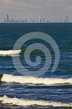 Distant view of downtown Chicago