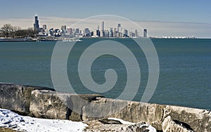 Distant View of Downtown Chicago