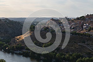 Distant view historical city of Toledo. Spain