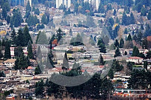 Distant View of Houses in Vancouver