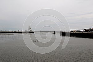 Distant view on the northern sea at the northern sea island juist germany