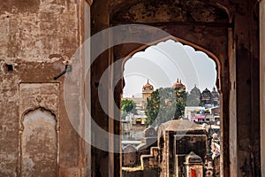 Distant view of Ram Raja temple in Orchha, India
