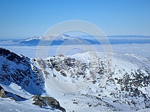 A distant view of Vitosha mountain, Bulgaria