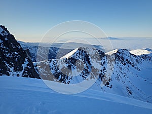 A distant view of Vitosha mountain, Bulgaria, as seen from Rila