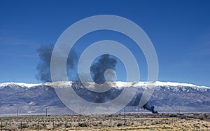 Distant Wildfire Near Bishop California photo