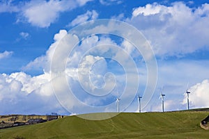 Distant wind-farm and cloudscape