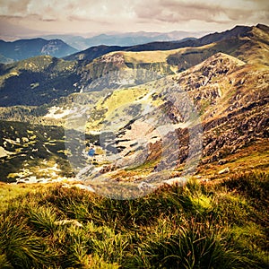 Distante view from Chopok, a mountain top in Low Tatras in Slovakia, Europe