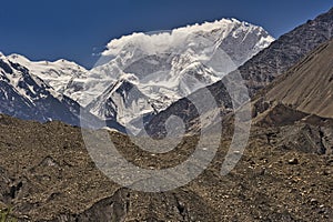 Disteghil Sar 7,885 m or Distaghil Sar is the highest mountain in the Shimshal Valley, part of the Karakoram mountain rangeDistegh