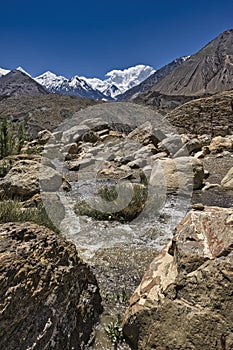 Disteghil Sar 7,885 m or Distaghil Sar is the highest mountain in the Shimshal Valley, part of the Karakoram mountain rangeDistegh