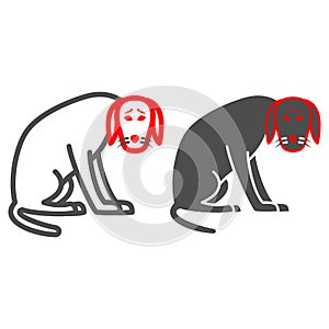 Distemper of dogs line and solid icon, Diseases of pets concept, canine distemper sign on white background, Plague of