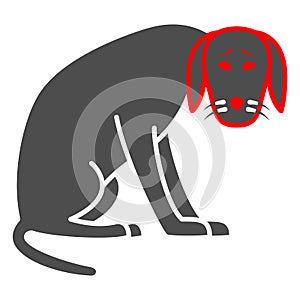 Distemper of dogs solid icon, Diseases of pets concept, canine distemper sign on white background, Plague of dogs icon