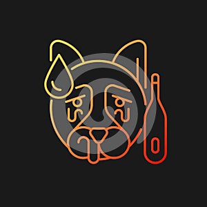 Distemper gradient vector icon for dark theme