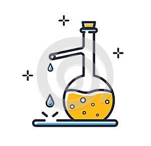 Distillation icon. Distillation kit isolated on white background. Design elements, colored.