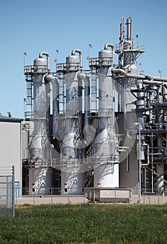 Distillation Towers at Ethanol Plant - Vertical