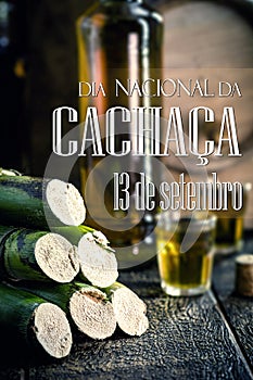 Distilled drink from Brazil, made from sugar cane, also called