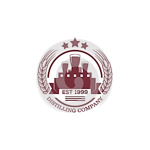 Distilling company logo badge, distilling company logo designs good for your brand company