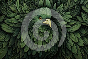 Distinctive Green feather pigeon background. Generate Ai