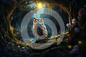 Distinctive Owl letter. Generate Ai