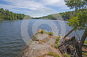 Distinctive Peninsula Jutting Into a North Woods Lake