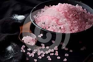 Distinctive Pink black salt on background. Generate Ai