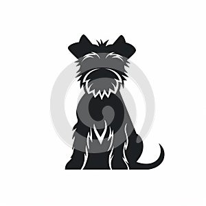 Distinctive Scottish Terrier Dog Silhouette Logo In Vladimir Tatlin Style