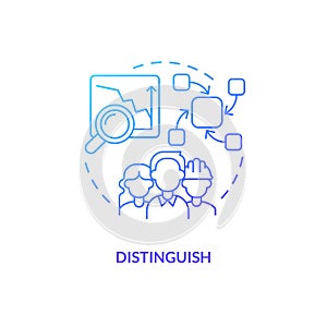 Distinguish blue gradient concept icon photo